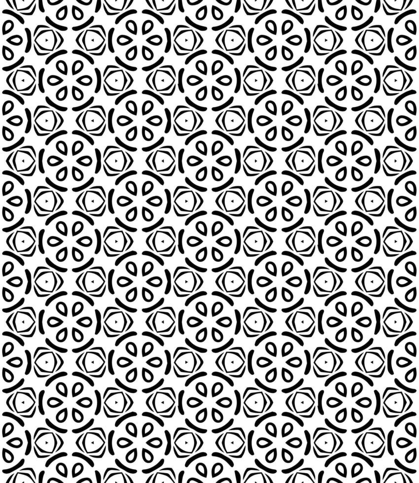 motif abstrait sans couture noir et blanc. arrière-plan et toile de fond. conception ornementale en niveaux de gris. vecteur