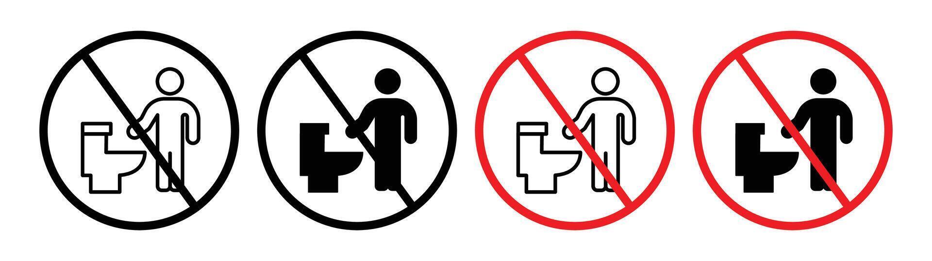 faire ne pas litière dans toilette signe vecteur