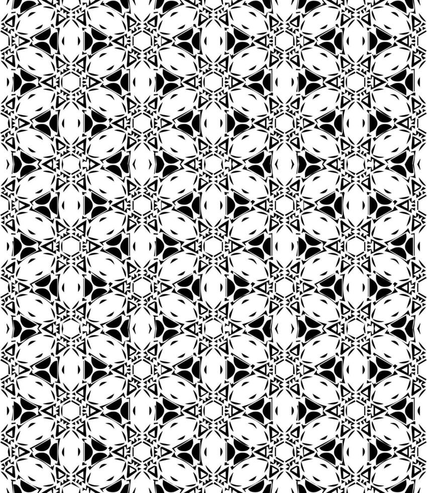 motif abstrait sans couture noir et blanc. arrière-plan et toile de fond. conception ornementale en niveaux de gris. vecteur