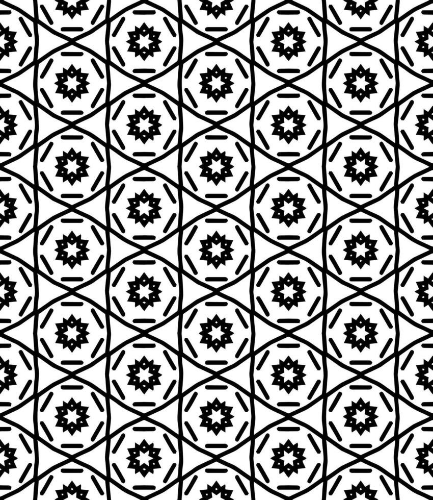 motif abstrait sans couture noir et blanc. arrière-plan et toile de fond. conception ornementale en niveaux de gris. vecteur