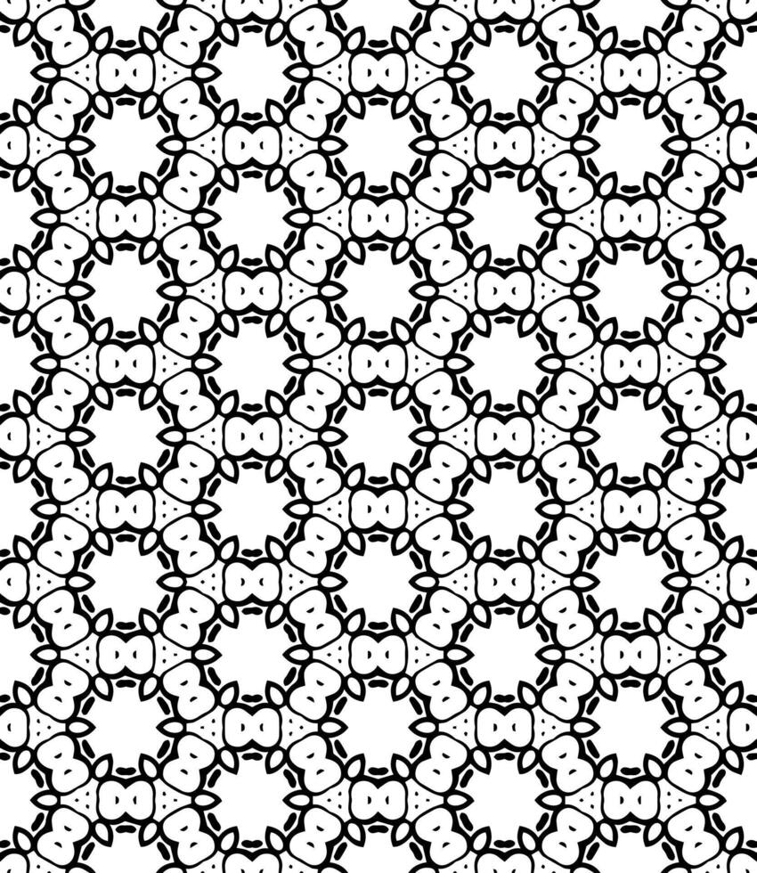 motif abstrait sans couture noir et blanc. arrière-plan et toile de fond. conception ornementale en niveaux de gris. vecteur