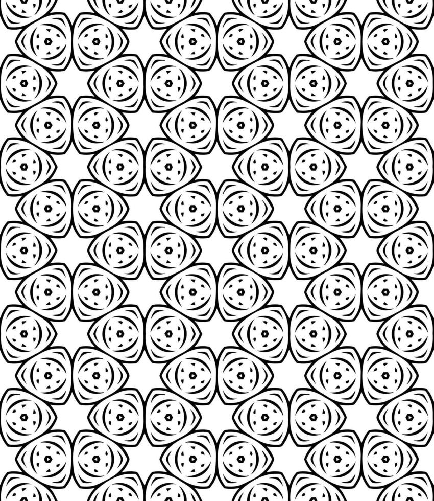 motif abstrait sans couture noir et blanc. arrière-plan et toile de fond. conception ornementale en niveaux de gris. vecteur