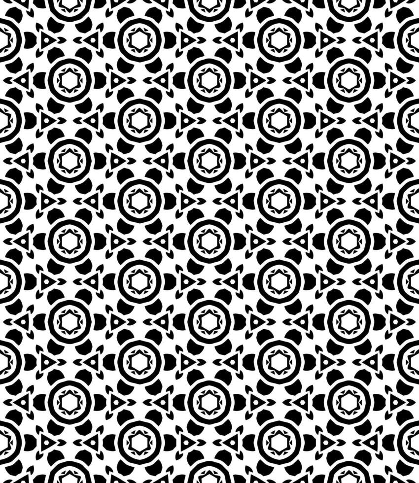 motif abstrait sans couture noir et blanc. arrière-plan et toile de fond. conception ornementale en niveaux de gris. vecteur