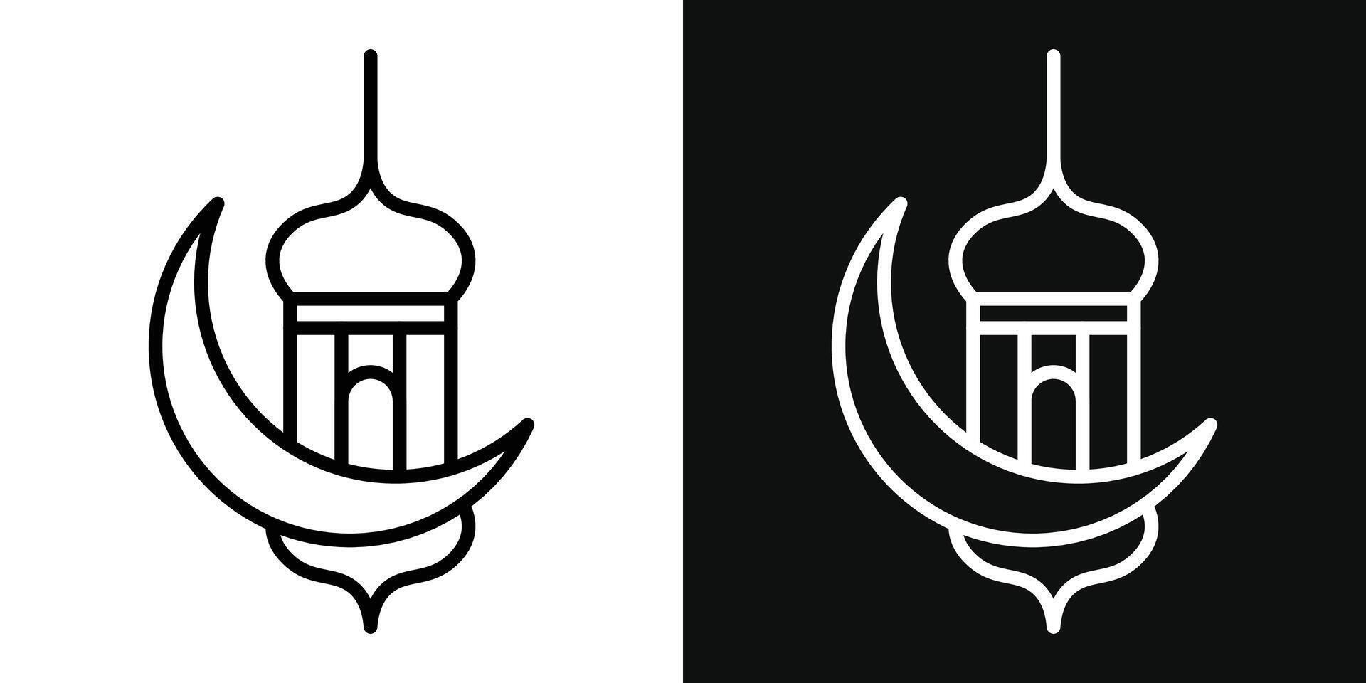 icône de la lanterne islamique vecteur