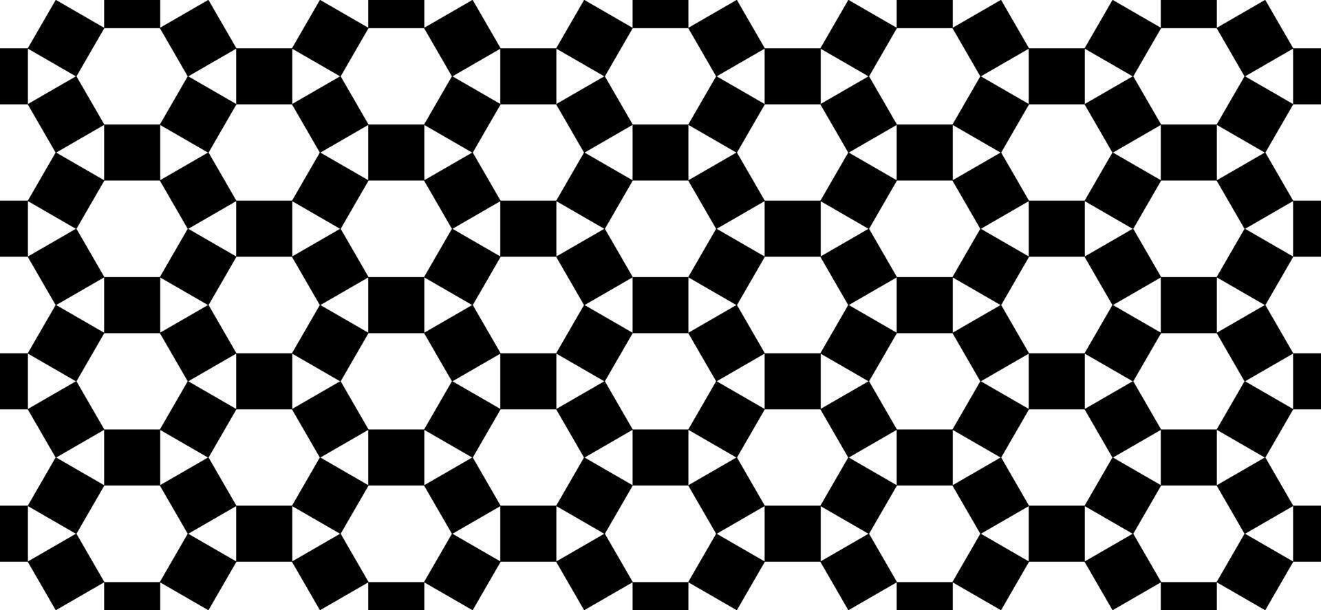 noir blanc rhombitrihexagonal carrelage sans couture modèle vecteur