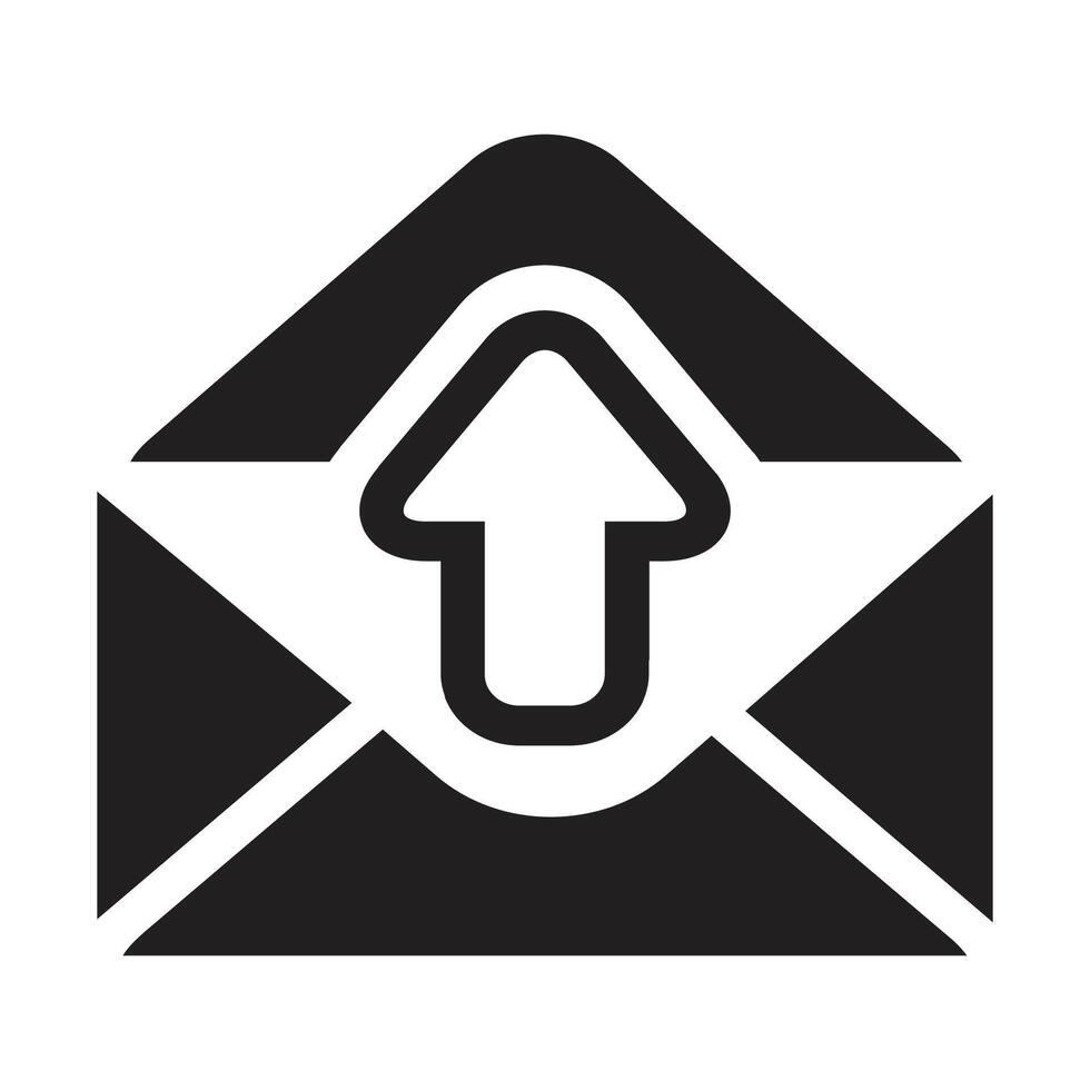 icône poster, message, boîte de réception enveloppe plat style icône isolé sur blanc Contexte vecteur