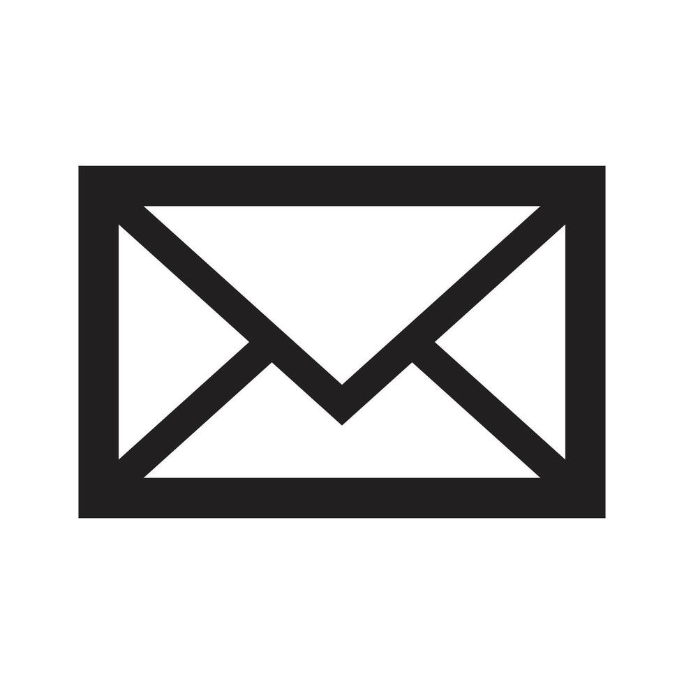 icône poster, message, boîte de réception enveloppe plat style icône isolé sur blanc Contexte vecteur