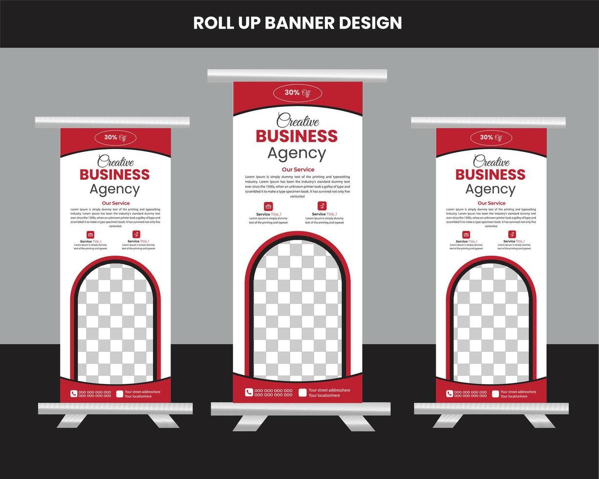 réel biens rollup bannière conception vecteur