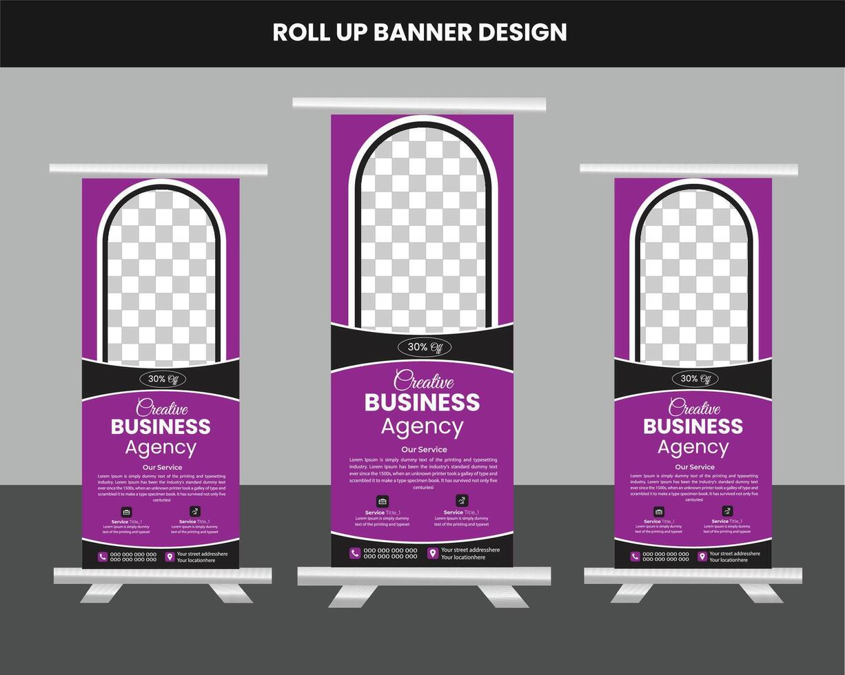 réel biens rollup bannière conception vecteur