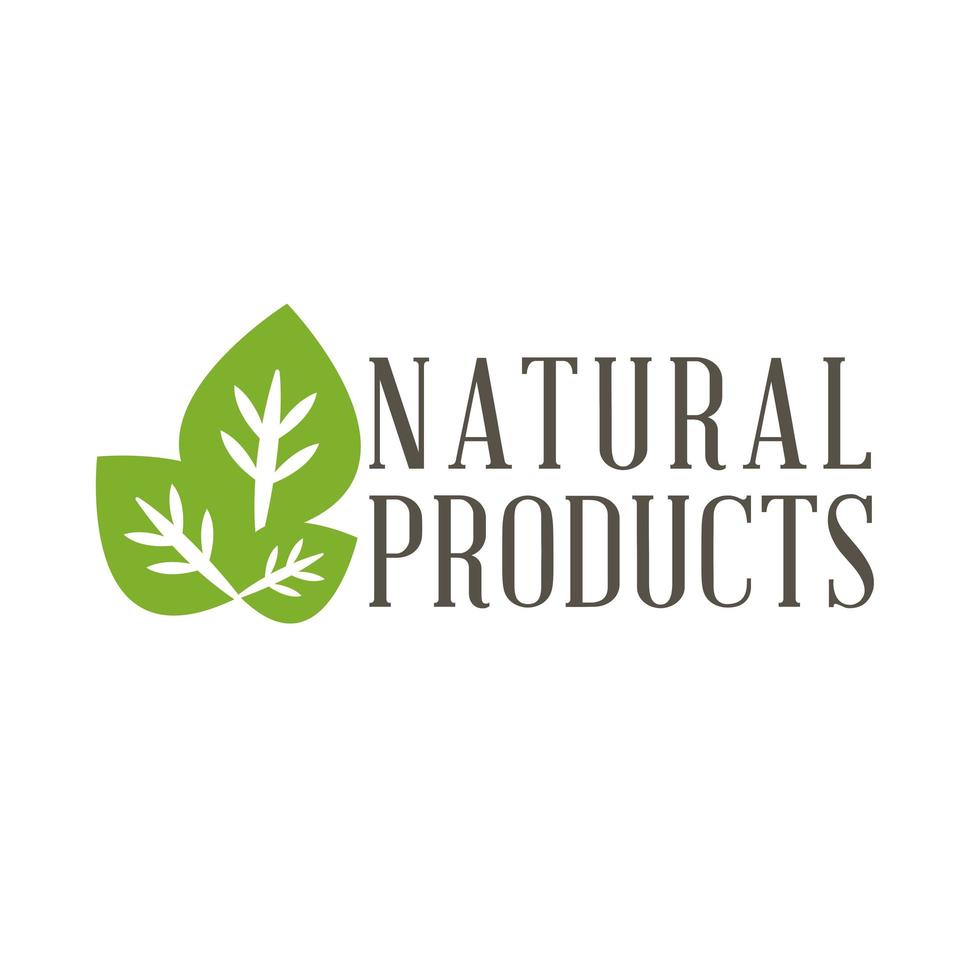 produit naturel avec des feuilles vecteur