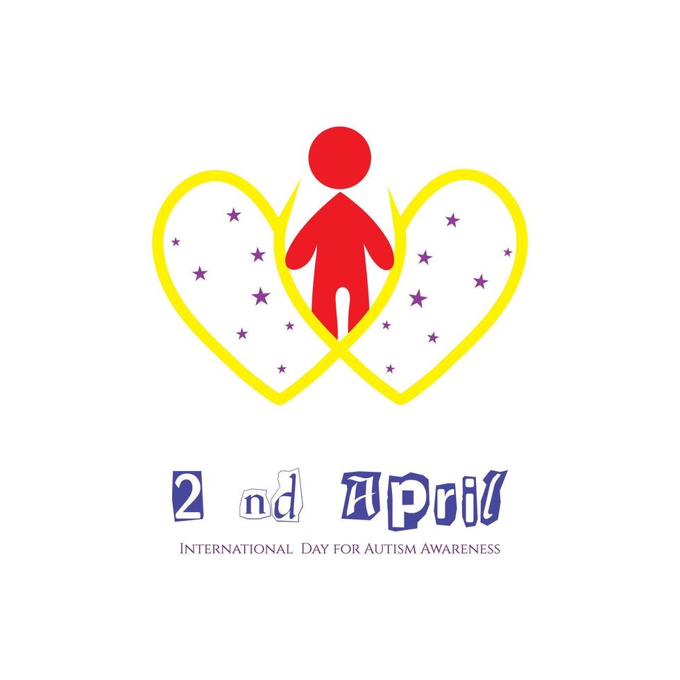 l'autisme des gamins se soucier, et charité vecteur logo emblème conception modèle.