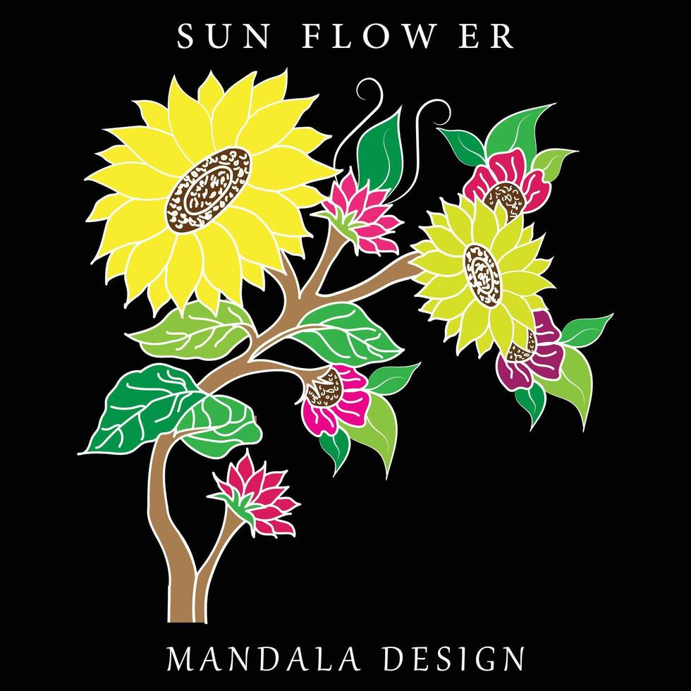 Soleil fleur coloré luxe unique vecteur eps mandala modèle pour gratuit Télécharger