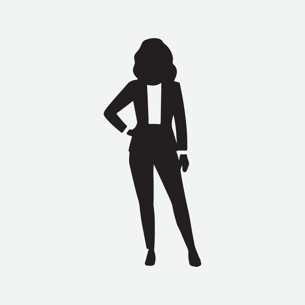 une affaires femmes permanent vecteur silhouette illustration