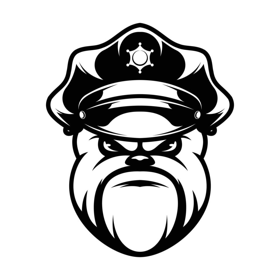 bouledogue police contour version vecteur