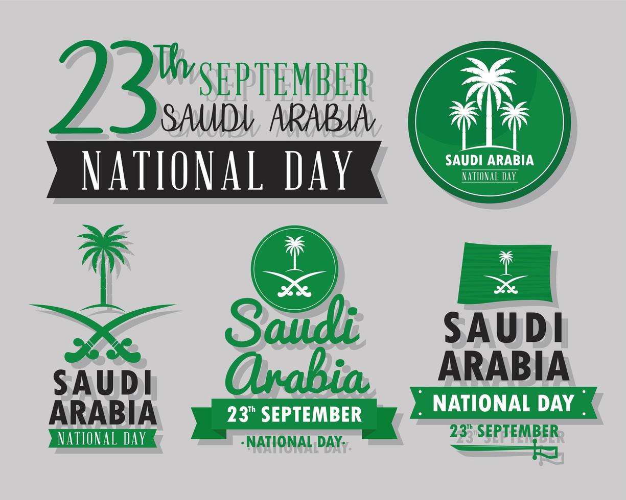 icônes de l'indépendance de l'Arabie saoudite vecteur