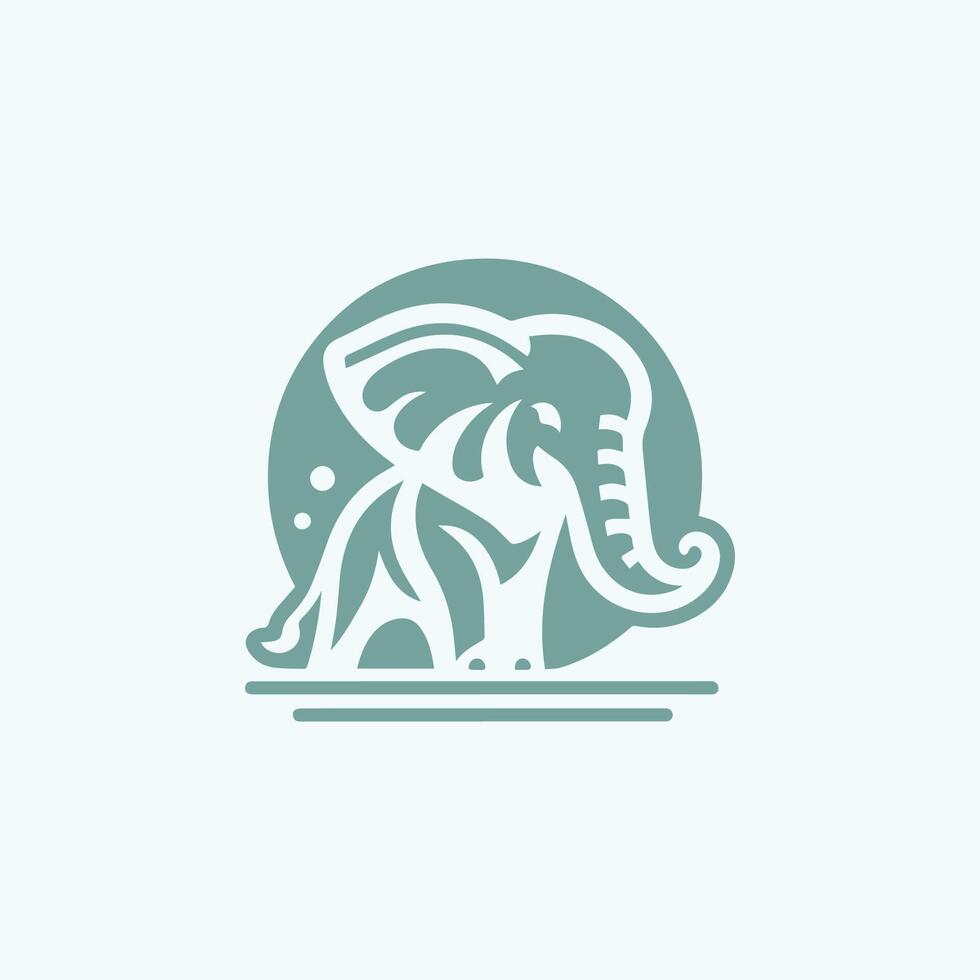 l'éléphant Facile logo monochrome vecteur