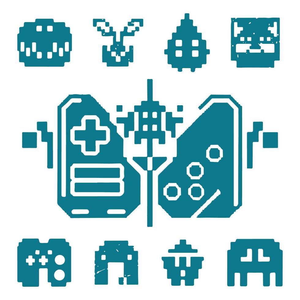 vidéo Jeux icône symbole ensemble vecteur