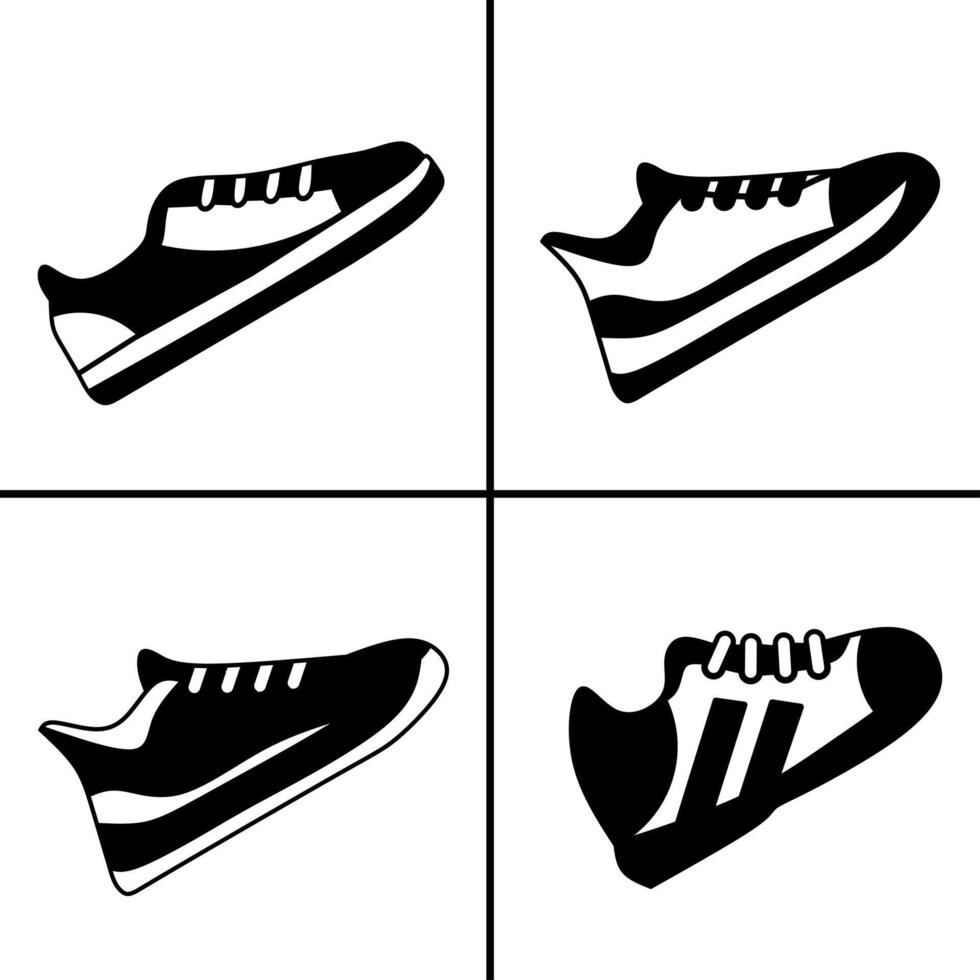 vecteur noir et blanc illustration de des chaussures icône pour entreprise. Stock vecteur conception.