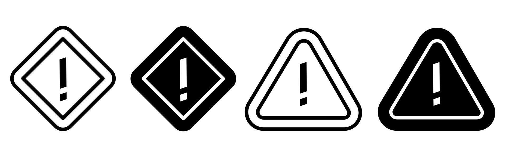 silhouette de mise en garde signe icône illustration sur blanc Contexte. mise en garde signe icône ensemble pour entreprise. Stock vecteur. vecteur