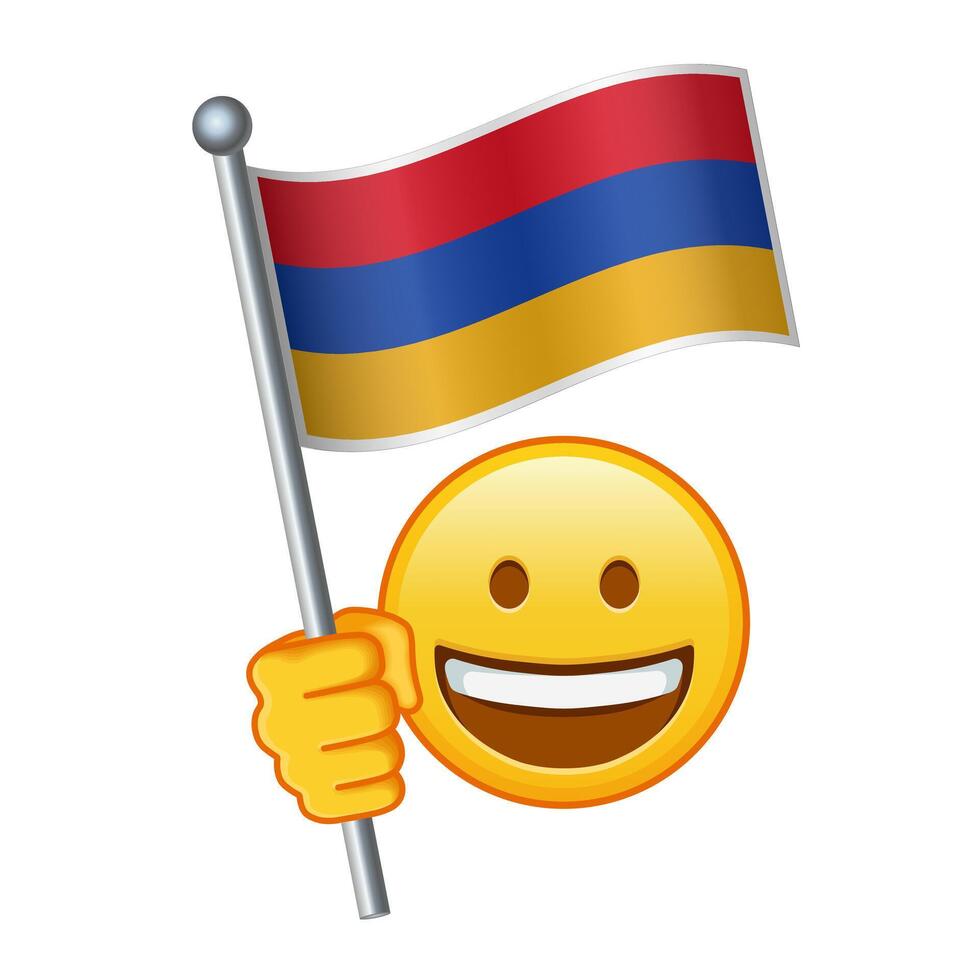 emoji avec Arménie drapeau grand Taille de Jaune emoji sourire vecteur