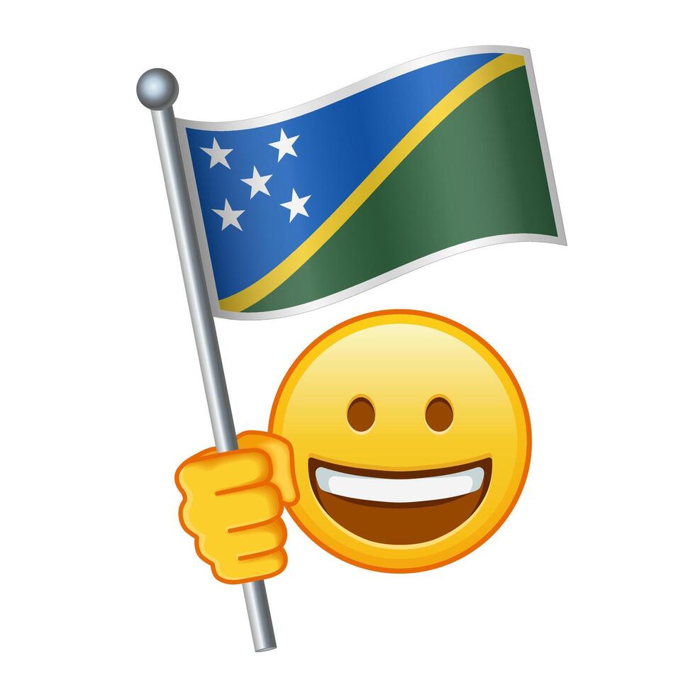 emoji avec Salomon îles drapeau grand Taille de Jaune emoji sourire vecteur