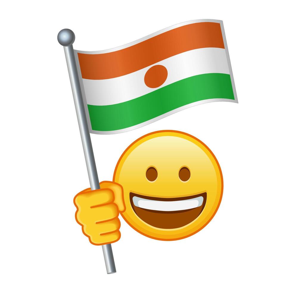 emoji avec Niger drapeau grand Taille de Jaune emoji sourire vecteur