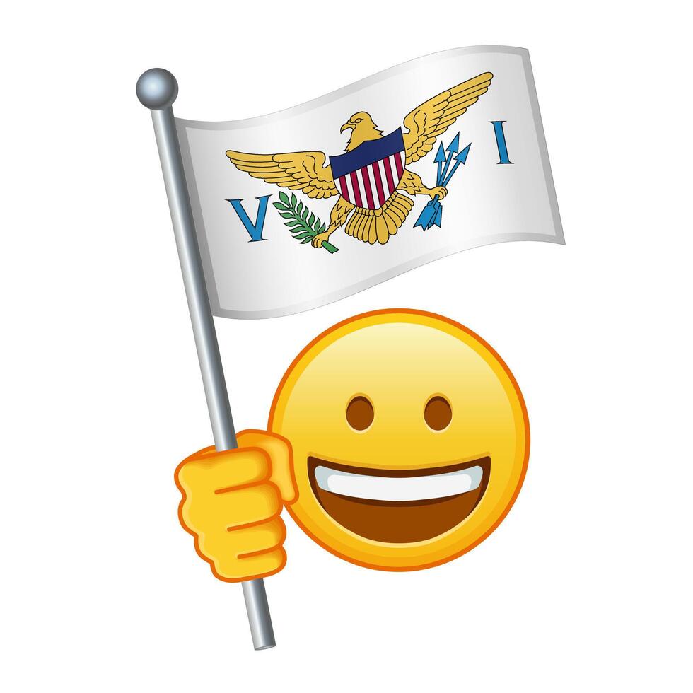 emoji avec uni États vierge îles drapeau grand Taille de Jaune emoji sourire vecteur