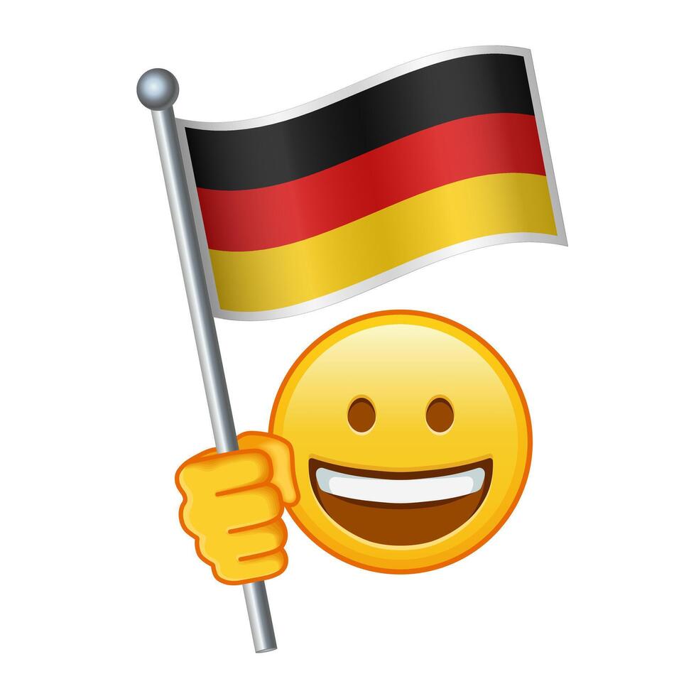 emoji avec Allemagne drapeau grand Taille de Jaune emoji sourire vecteur