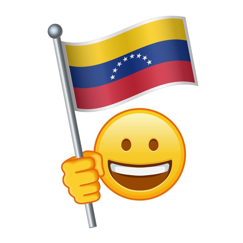 emoji avec Venezuela drapeau grand Taille de Jaune emoji sourire vecteur