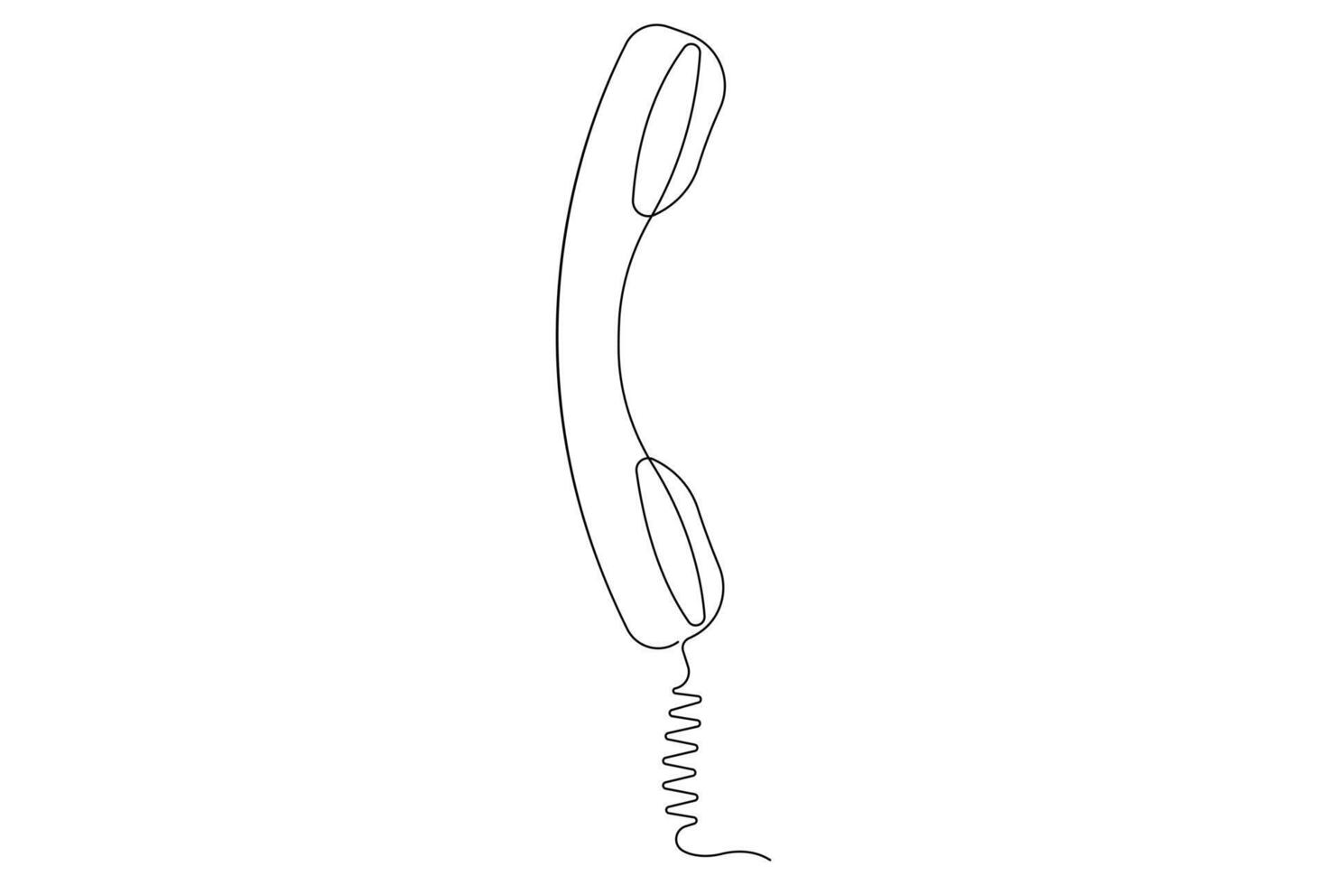 vieux Téléphone continu un ligne art dessin de contour vecteur illustration conception