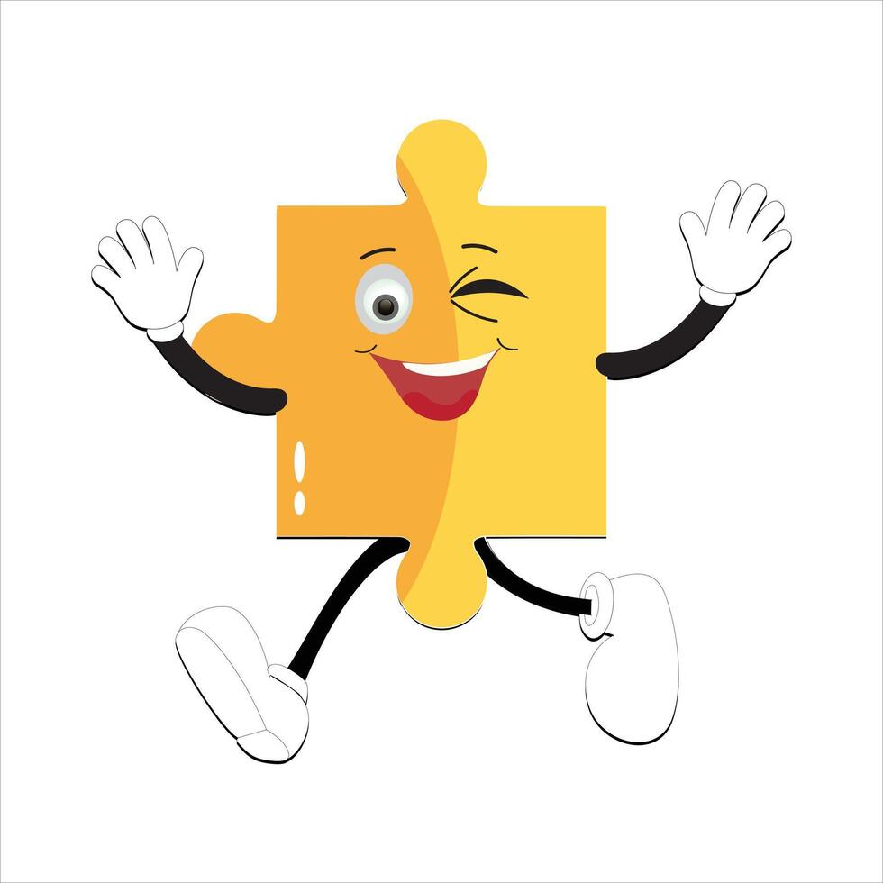 puzzles visages. marrant brillant puzzle pièces personnages mignonne sourire ou en colère visage émotion, scie sauteuse emoji joindre copains Créatif forme dessin animé mascotte concept vecteur illustration de puzzle expression marrant