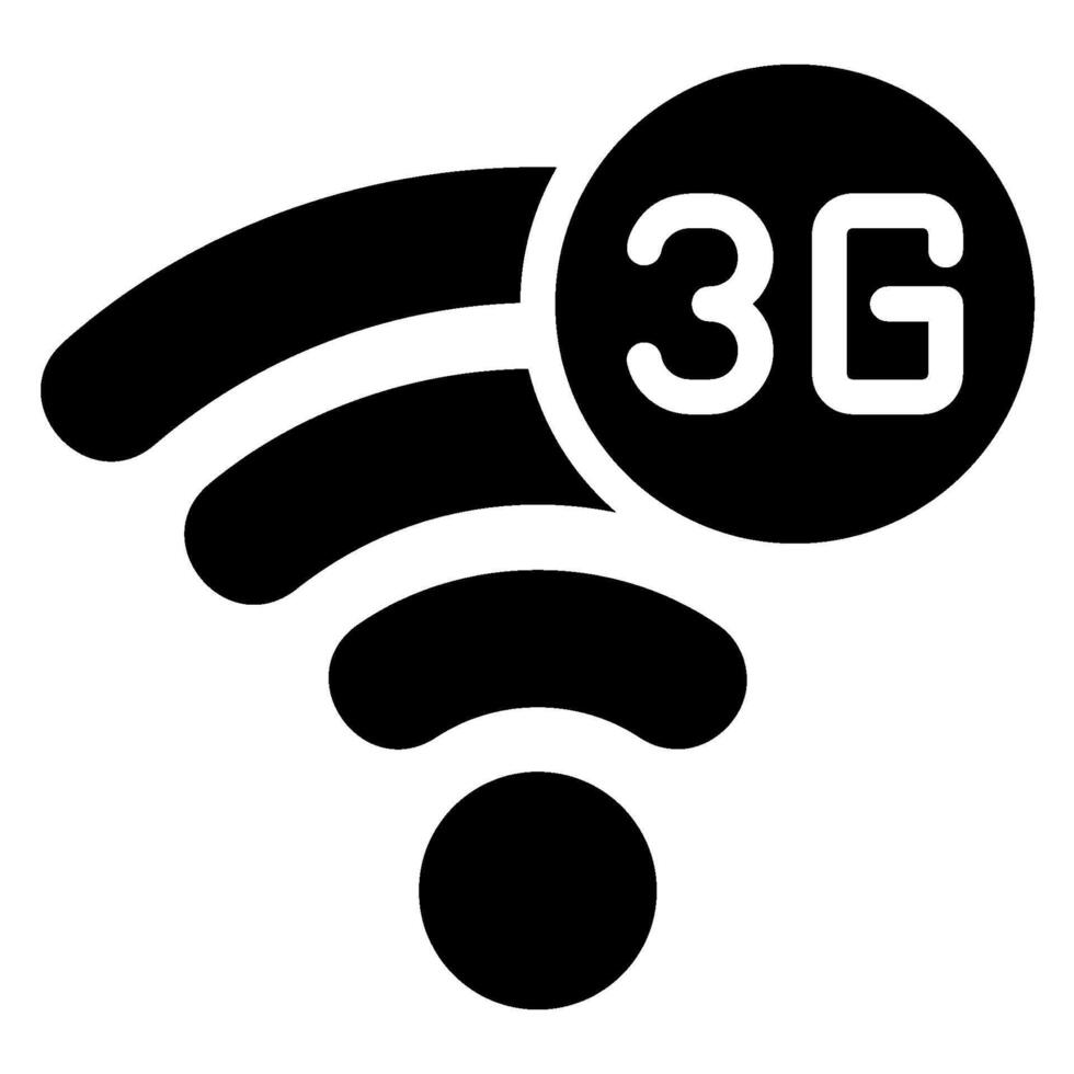 3g glyphe icône vecteur