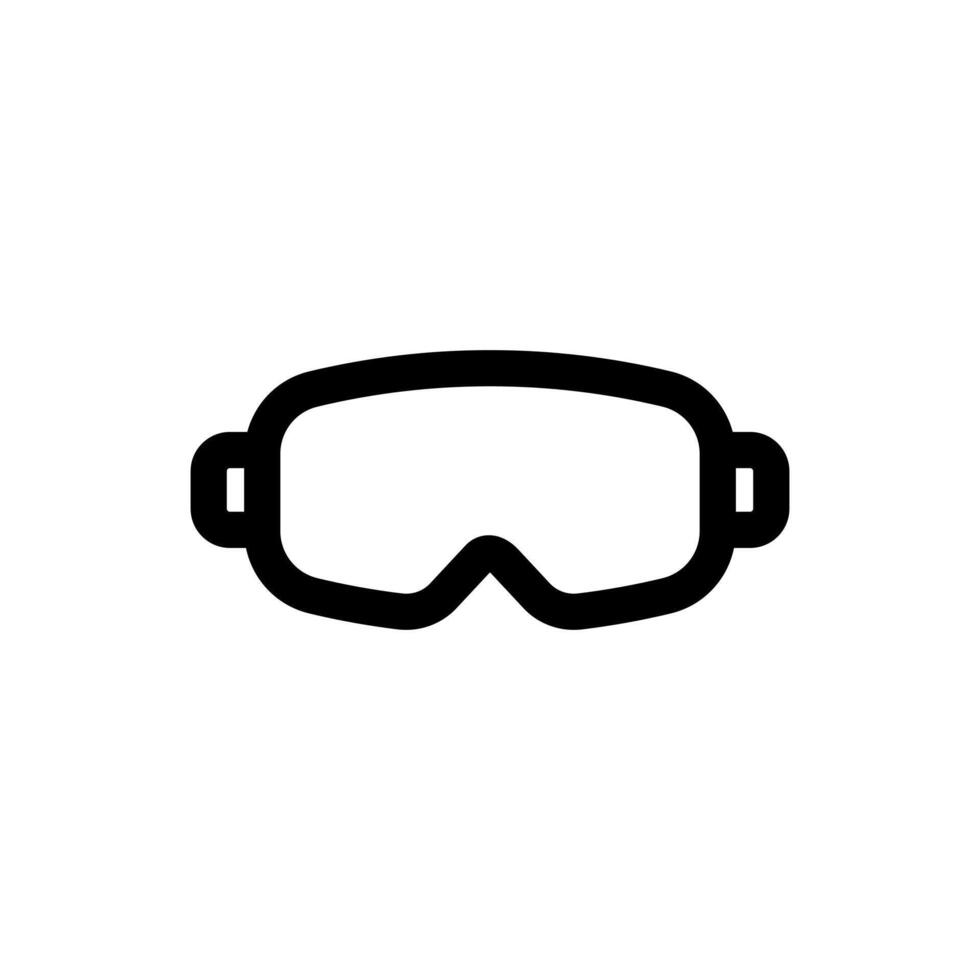 Facile ski des lunettes de protection ligne icône vecteur