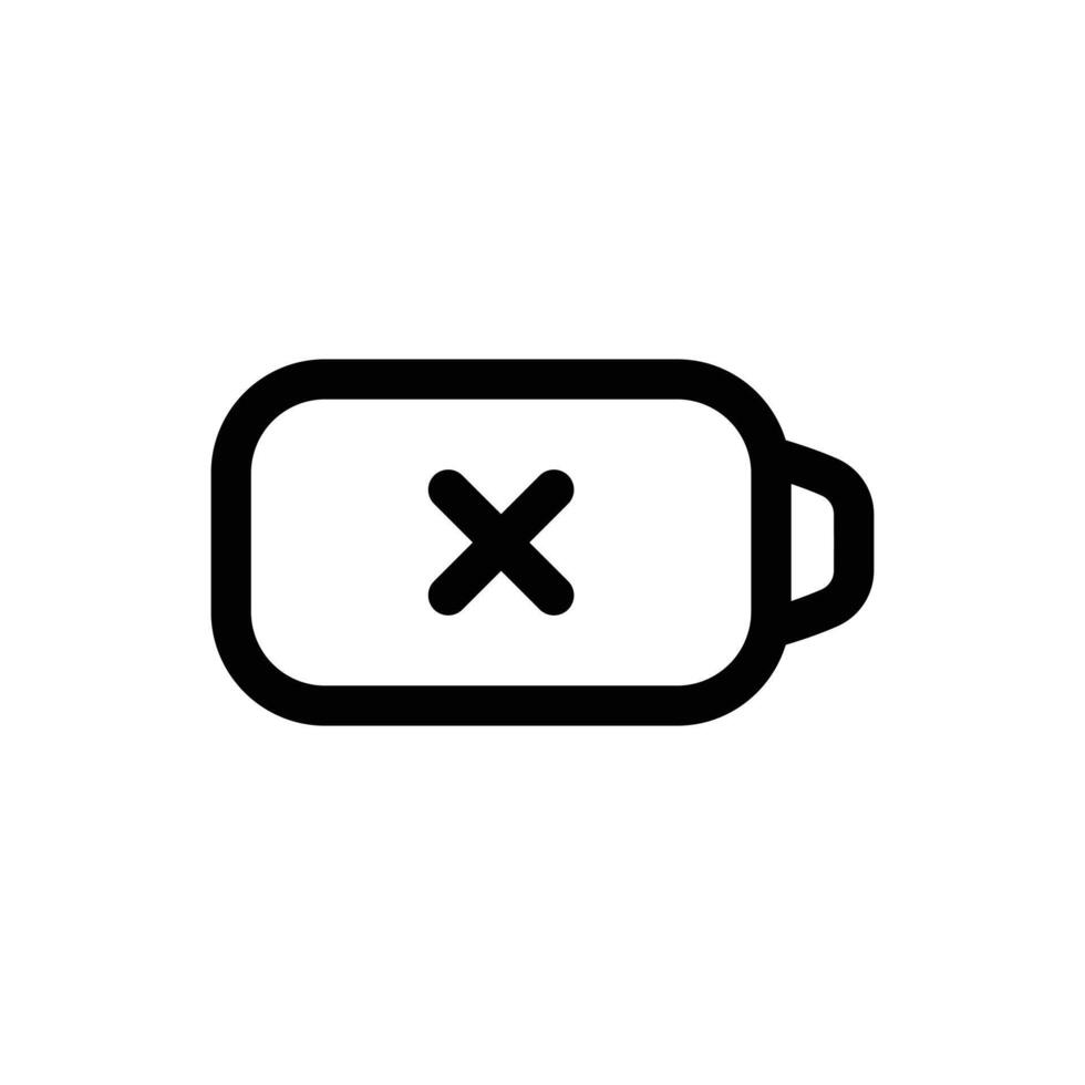faible batterie icône dans branché contour style isolé sur blanc Contexte. faible batterie silhouette symbole pour votre site Internet conception, logo, application, ui. vecteur illustration, eps10.