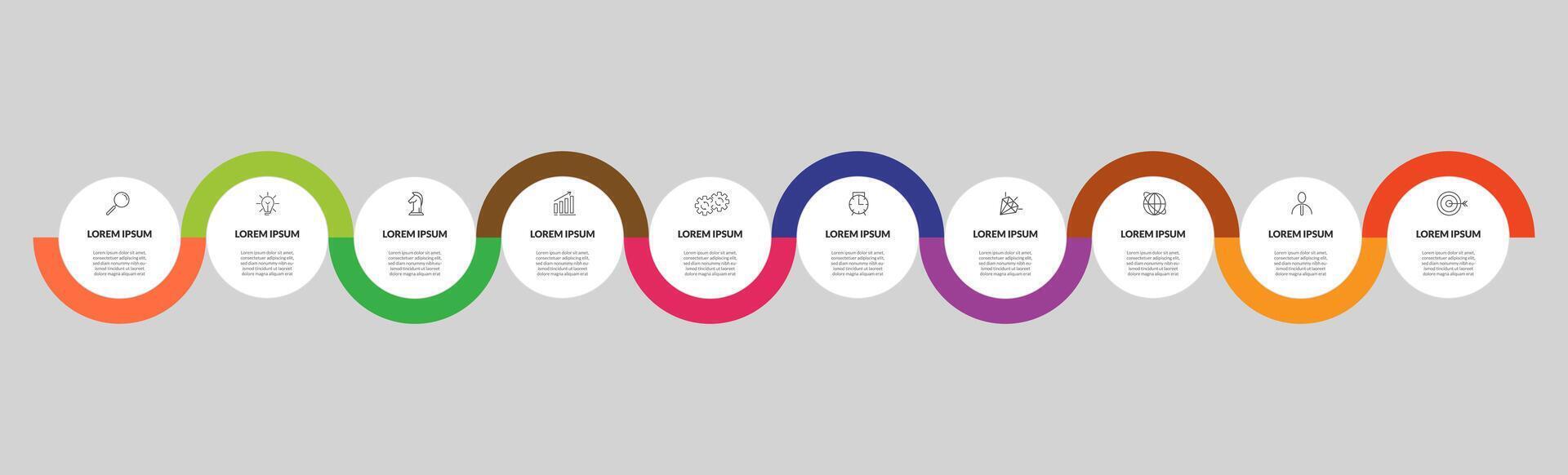 vecteur infographie conception affaires modèle avec Icônes et dix les options ou pas. carré conception ou diagramme