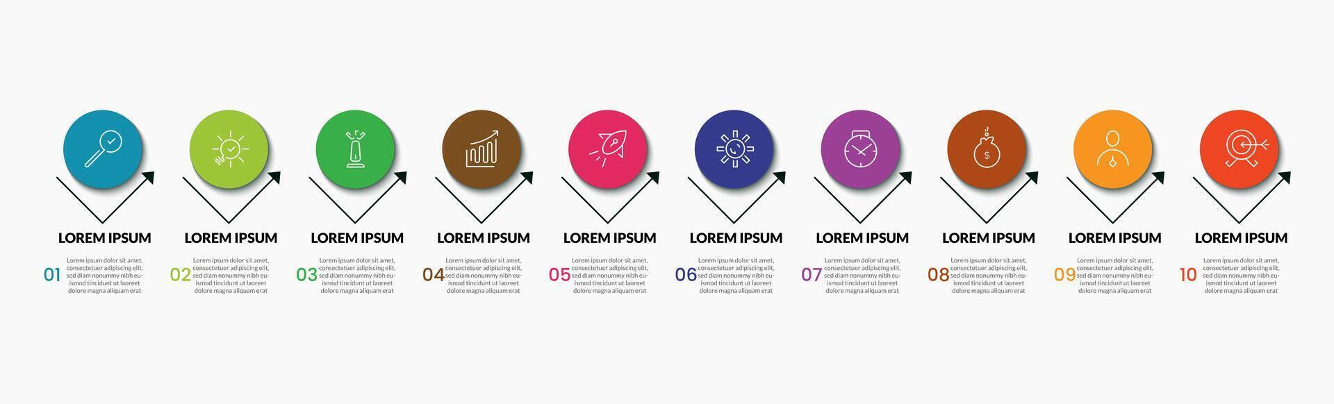 vecteur infographie conception affaires modèle avec Icônes et dix les options ou pas. carré conception ou diagramme