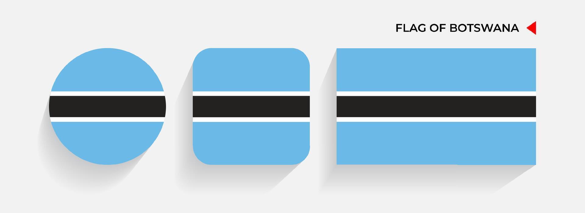 le botswana drapeaux arrangé dans rond, carré et rectangulaire formes vecteur