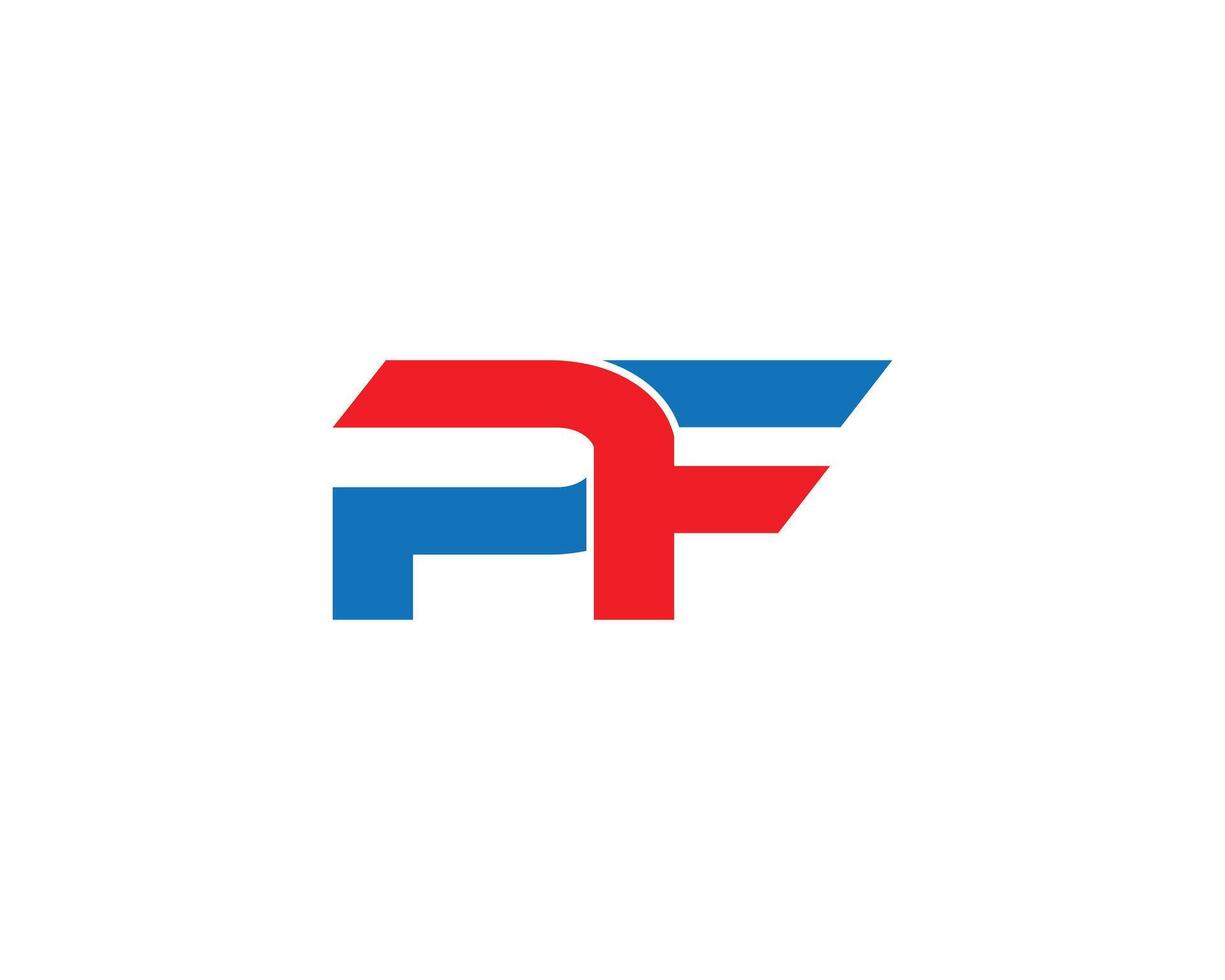 pf lettre logo conception concept vecteur modèle.