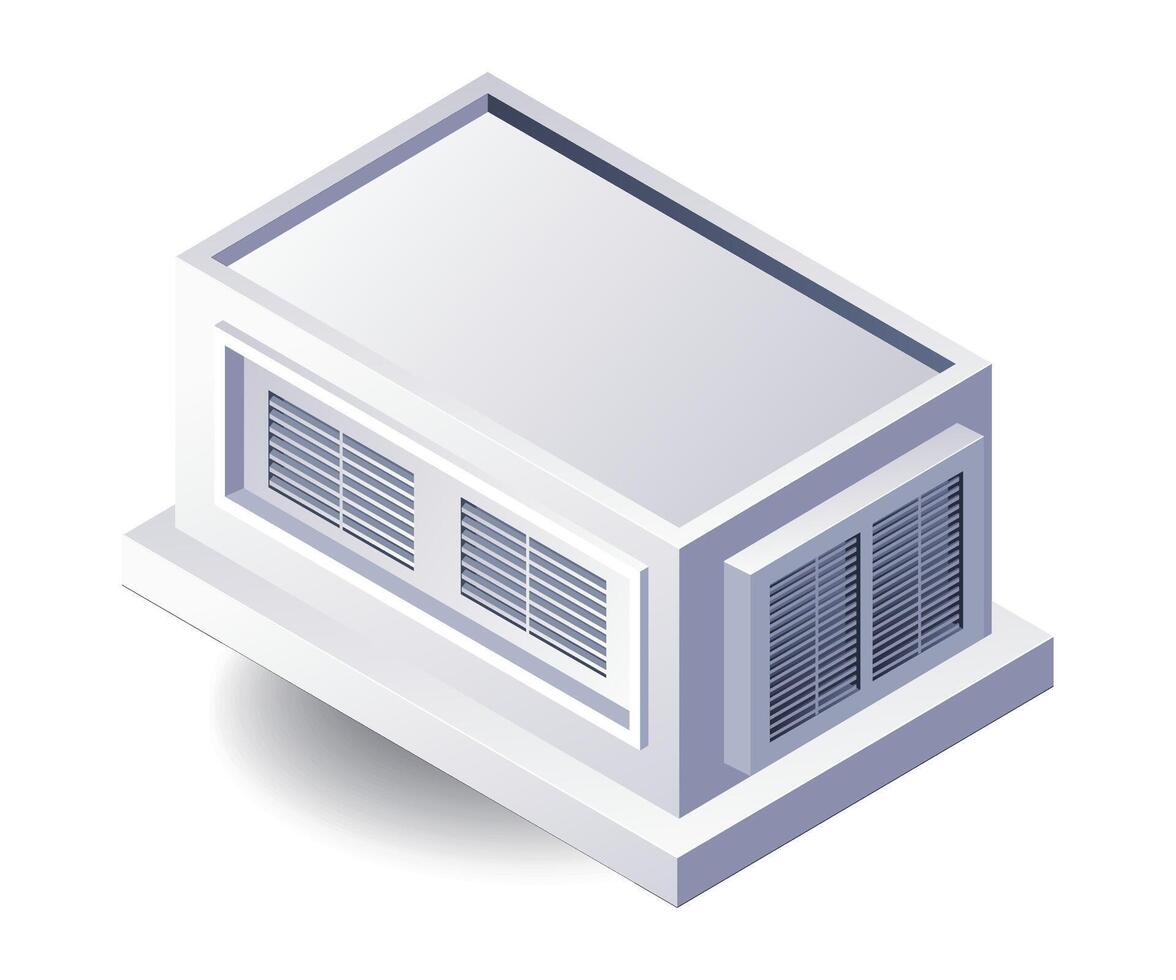 HVAC installation système plat isométrique 3d illustration vecteur