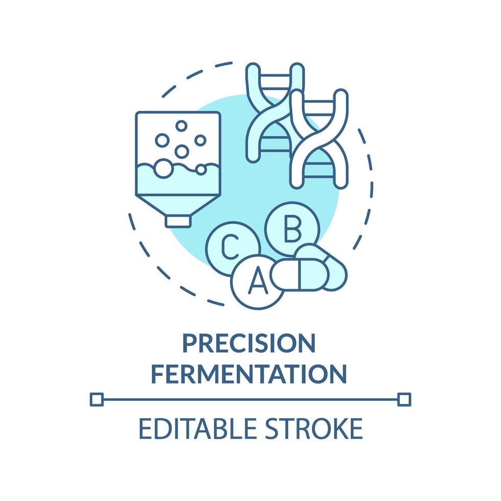 précision fermentation doux bleu concept icône. pharmaceutique industrie, nourriture production. rond forme ligne illustration. abstrait idée. graphique conception. facile à utilisation dans article, Blog Publier vecteur