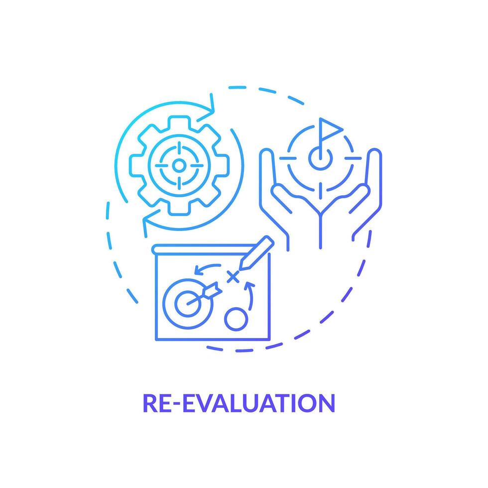 performance évaluation bleu pente concept icône. rond forme ligne illustration. abstrait idée. graphique conception. facile à utilisation dans infographie, promotionnel matériel, article, Blog Publier vecteur