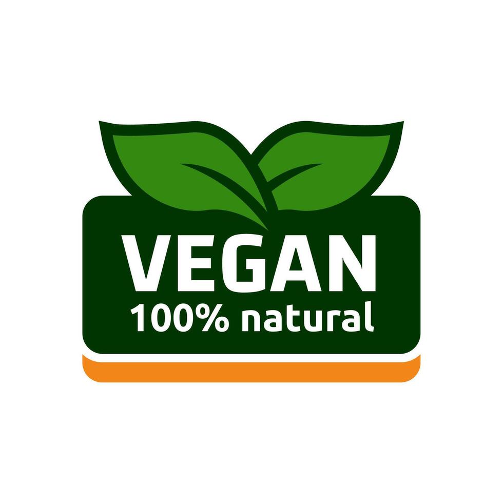 concept vert végétalien régime logo avec feuille icône. vecteur illustration isolé sur blanc Contexte