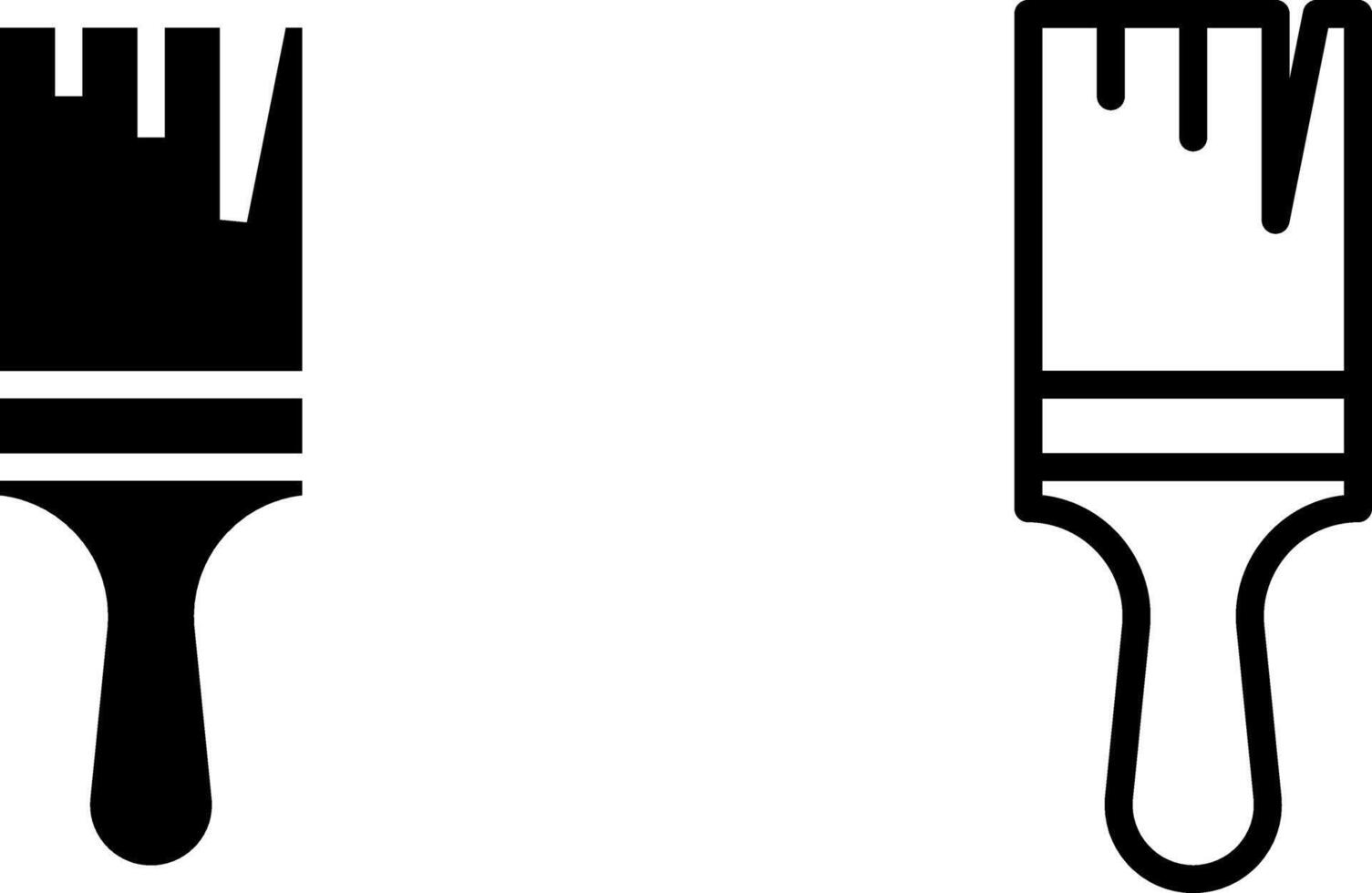 brosse icône, signe, ou symbole dans glyphe et ligne style isolé sur transparent Contexte. vecteur illustration