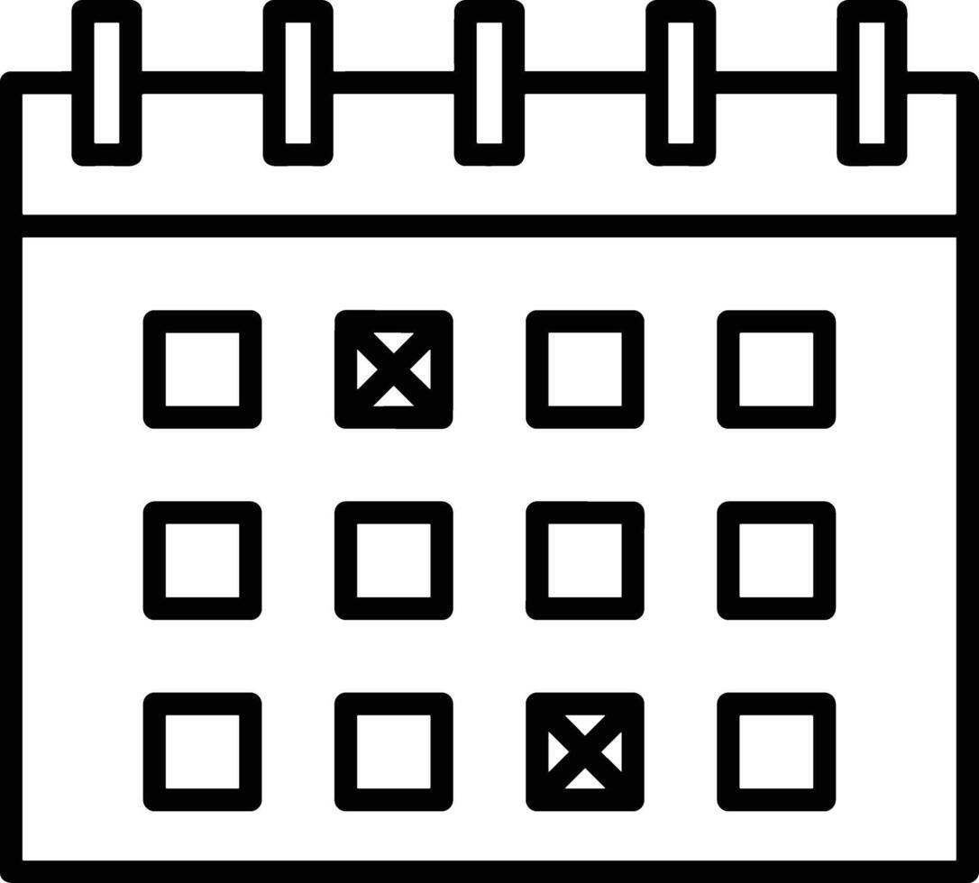 calendrier programme icône symbole vecteur image. illustration de le moderne rendez-vous rappel ordre du jour symbole graphique conception image