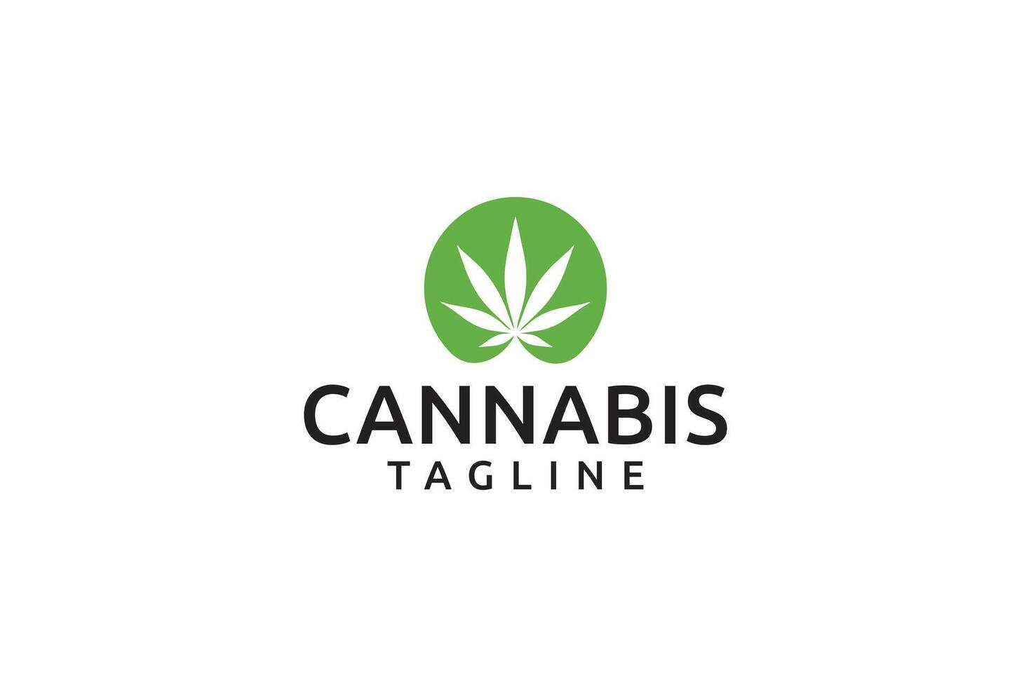 vert silhouette cannabis santé logo vecteur