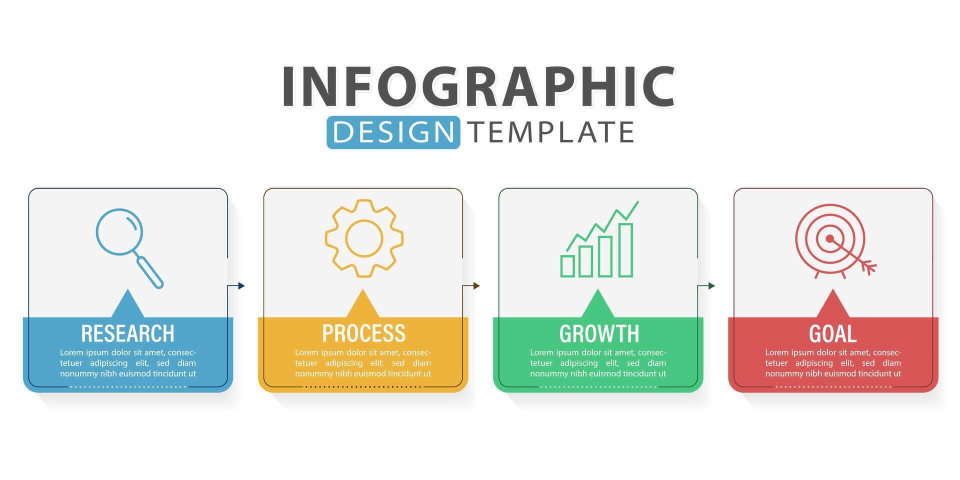 chronologie infographie modèle. 4 étape chronologie voyage, calendrier plat Facile infographie conception modèle. présentation graphique. affaires concept avec 4 choix, vecteur illustration.