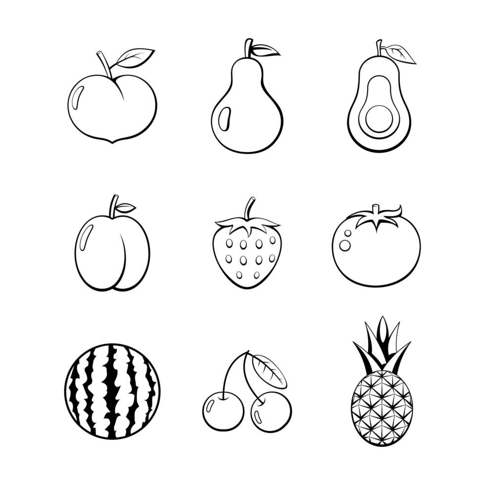 fruit ligne art vecteur conception