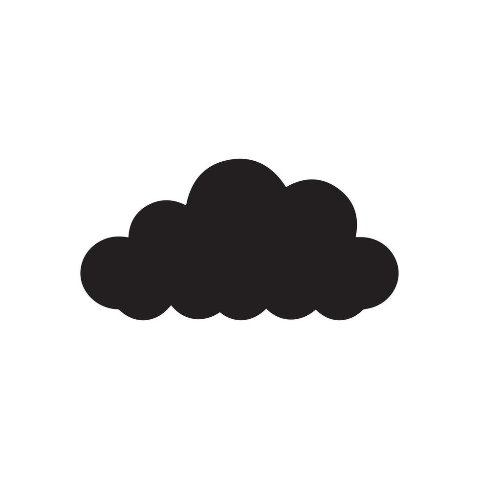 nuage icône plus de blanc arrière-plan, silhouette style concept. vecteur illustration