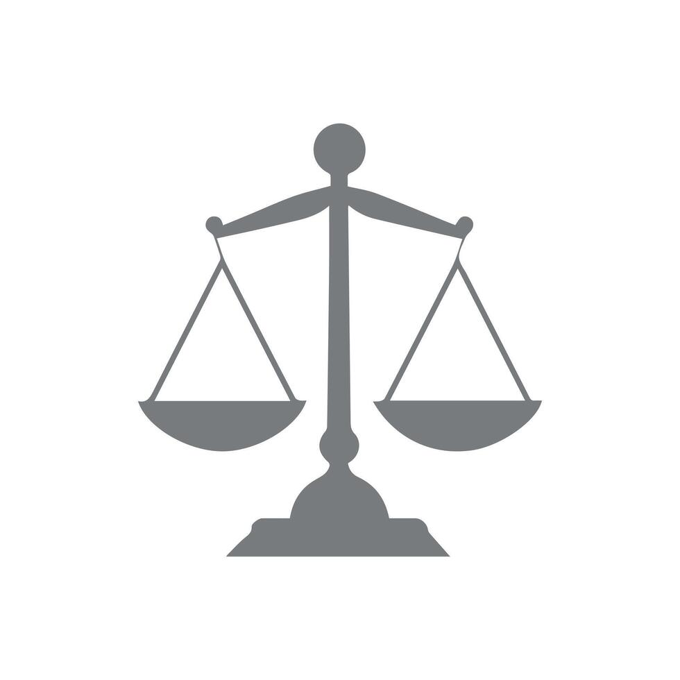 équilibre icône. loi et Justice thème. noir conception. vecteur illustration