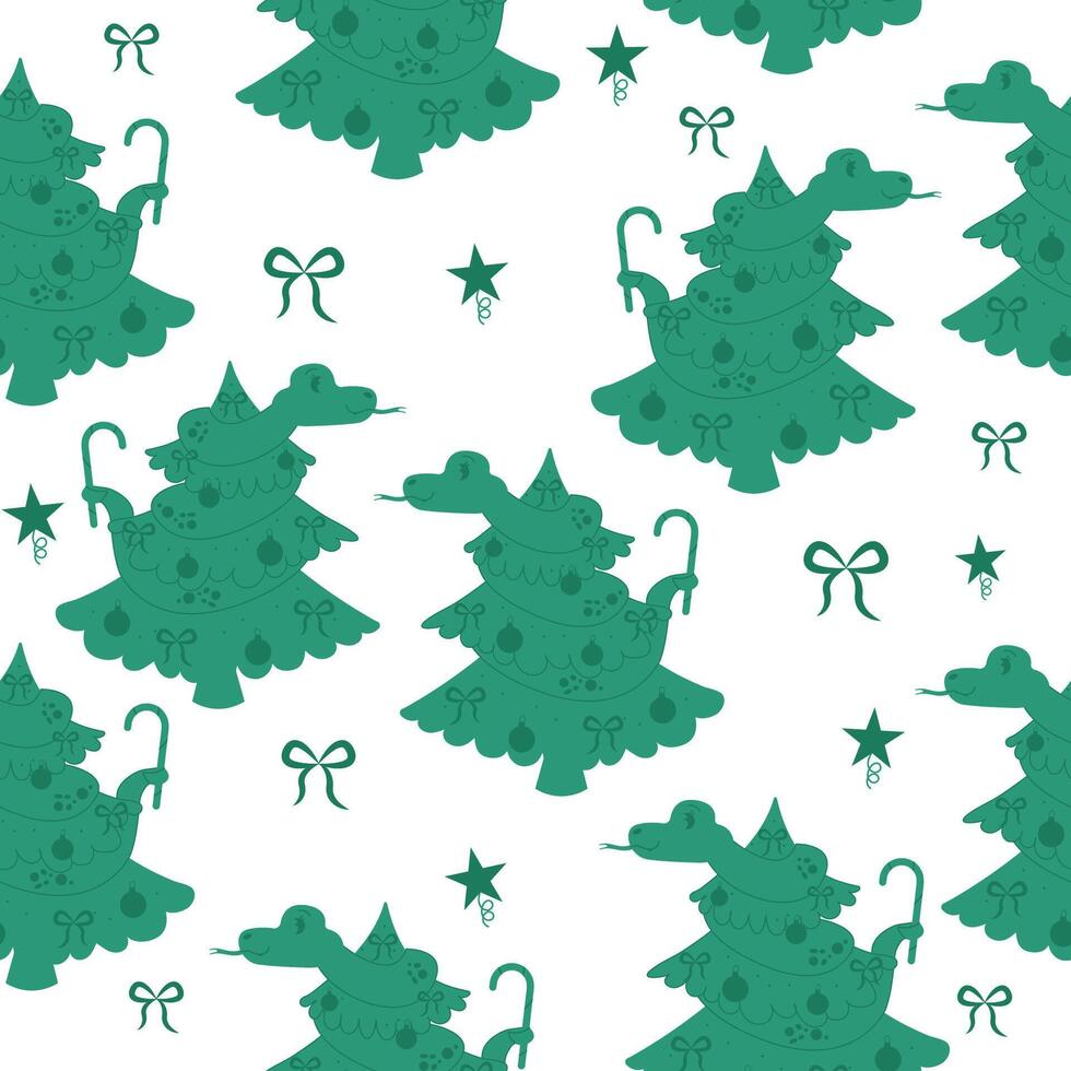 sans couture modèle silhouette serpent personnage sur une Noël arbre vecteur